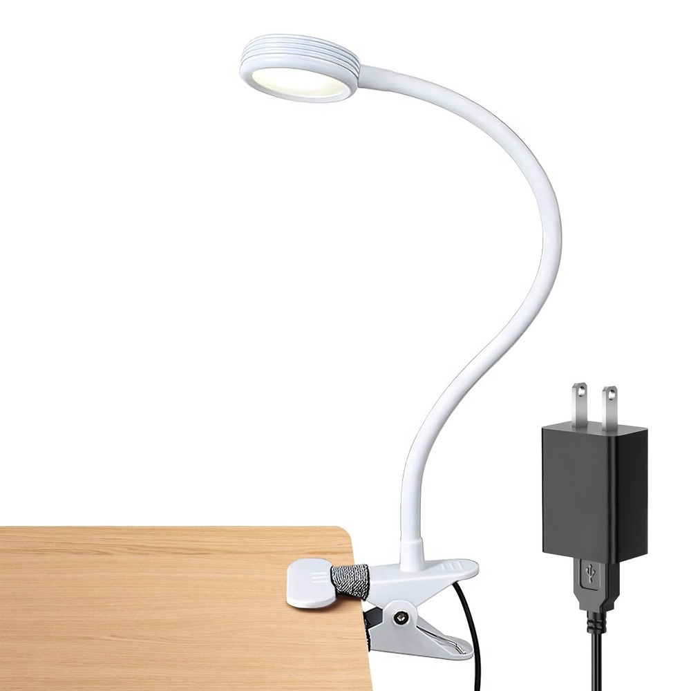 Clip on Reading Light for Desk Bed Headboard Color Changeable White