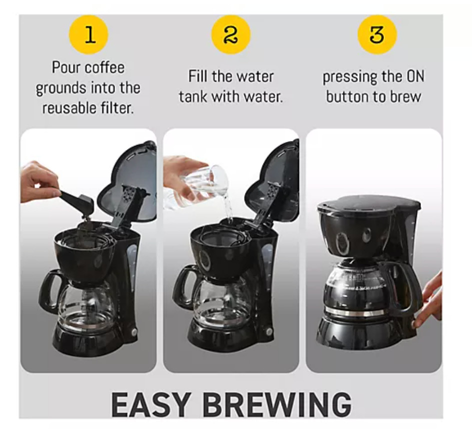 Cuisine 4-Cup Brew & Drip Coffee Maker