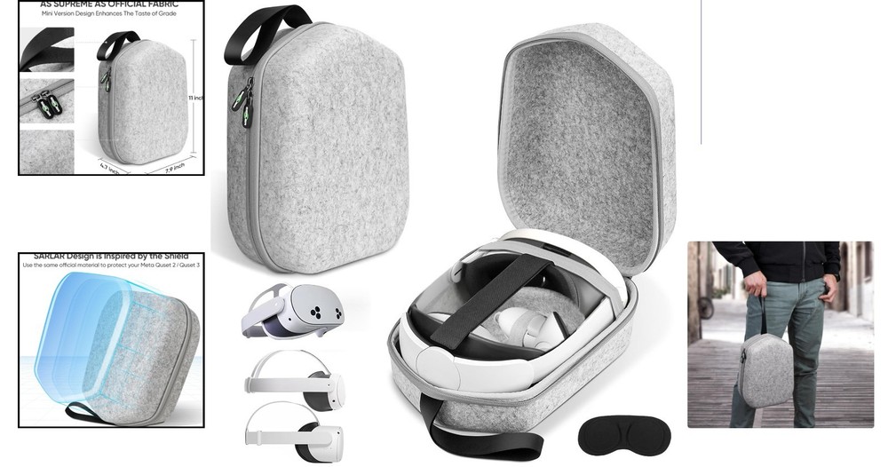 Eco-Friendly Hard Case for Oculus Quest 3/2 & Vision Pro - Compact Organization