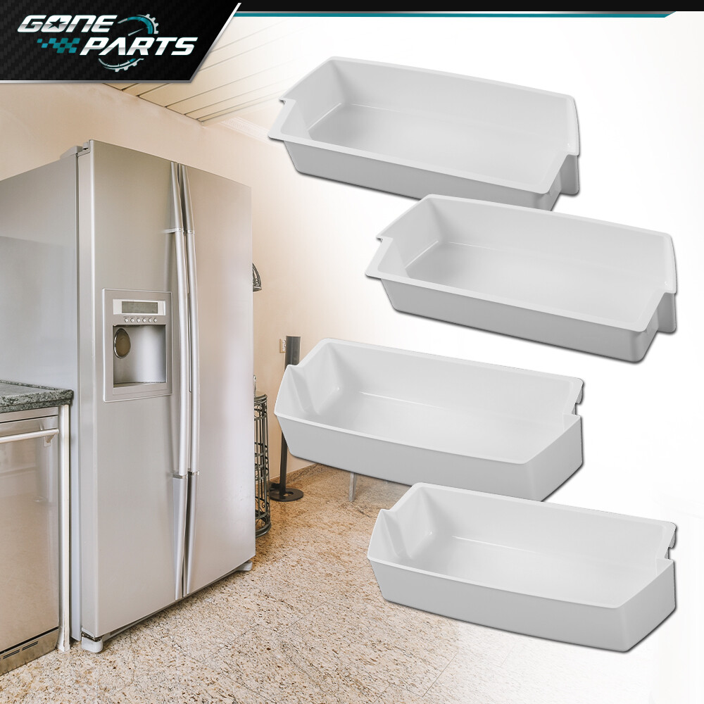 4 Packs White Shelf Bin Compatible with Kenmore Whirlpool Refrigerator