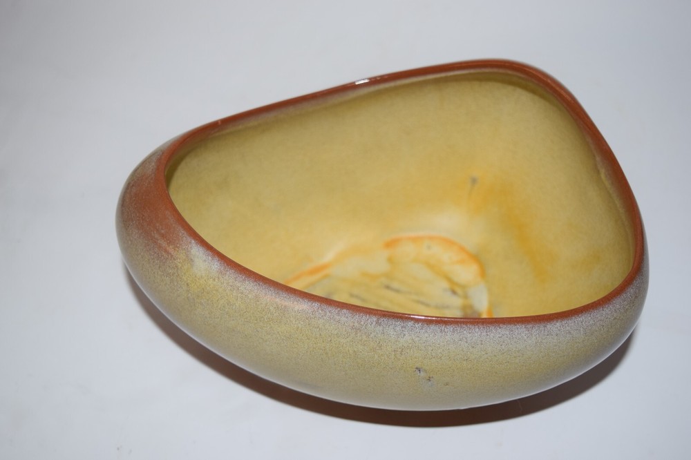 Frankoma Pottery #234 Egg Planter Bowl Brown Satin
