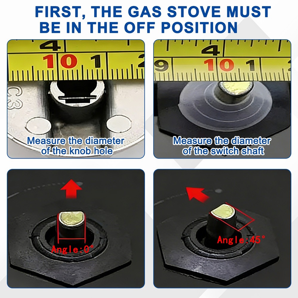 5Pcs Stove Replacement Knobs, 8mm Cooker Replacement Knobs, Champagne Gold