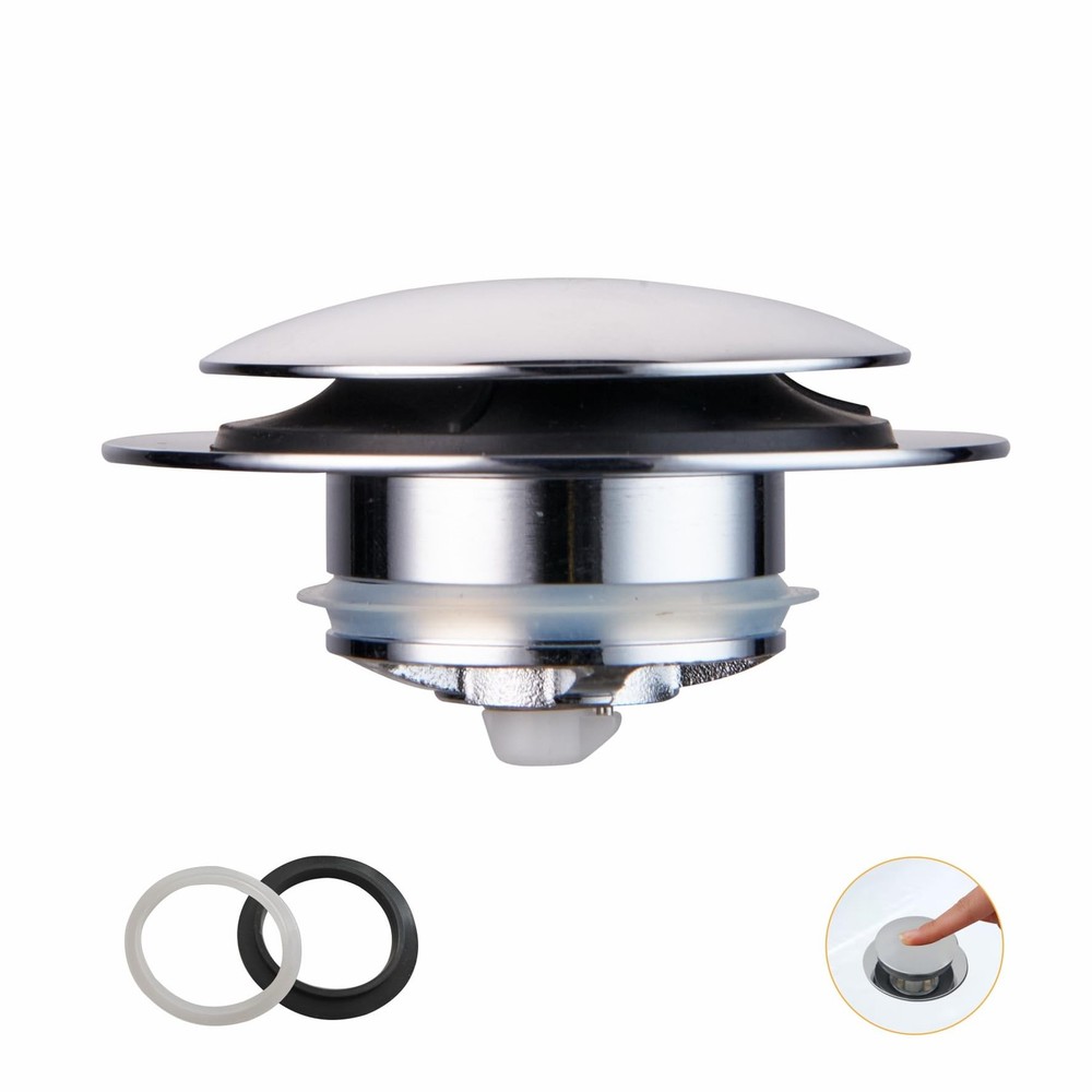 Wellup Universal Pop Up Tub Drain Stopper Replacement Chrome Plated