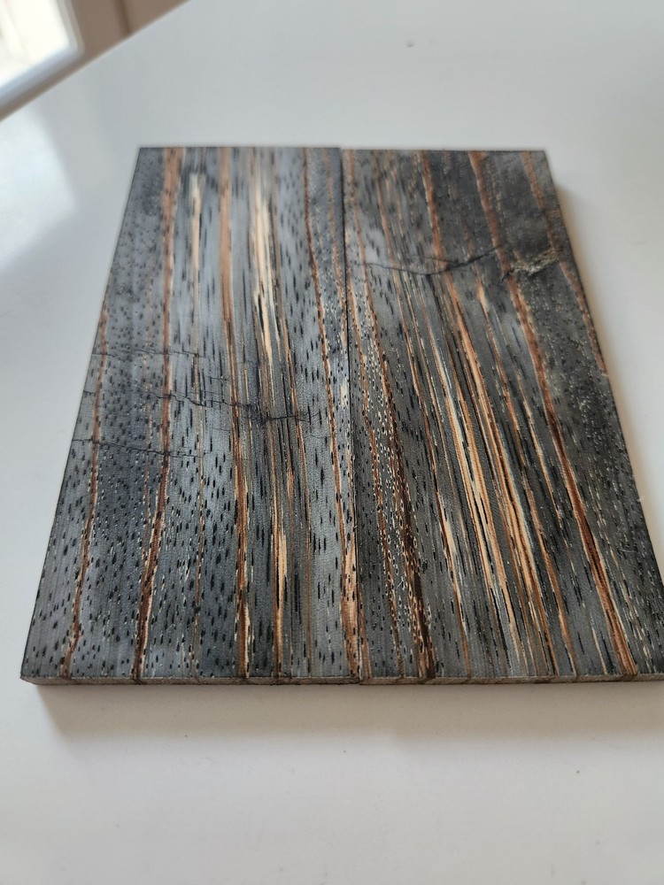Custom Bookmatched Gray Dyed Zebra Wood