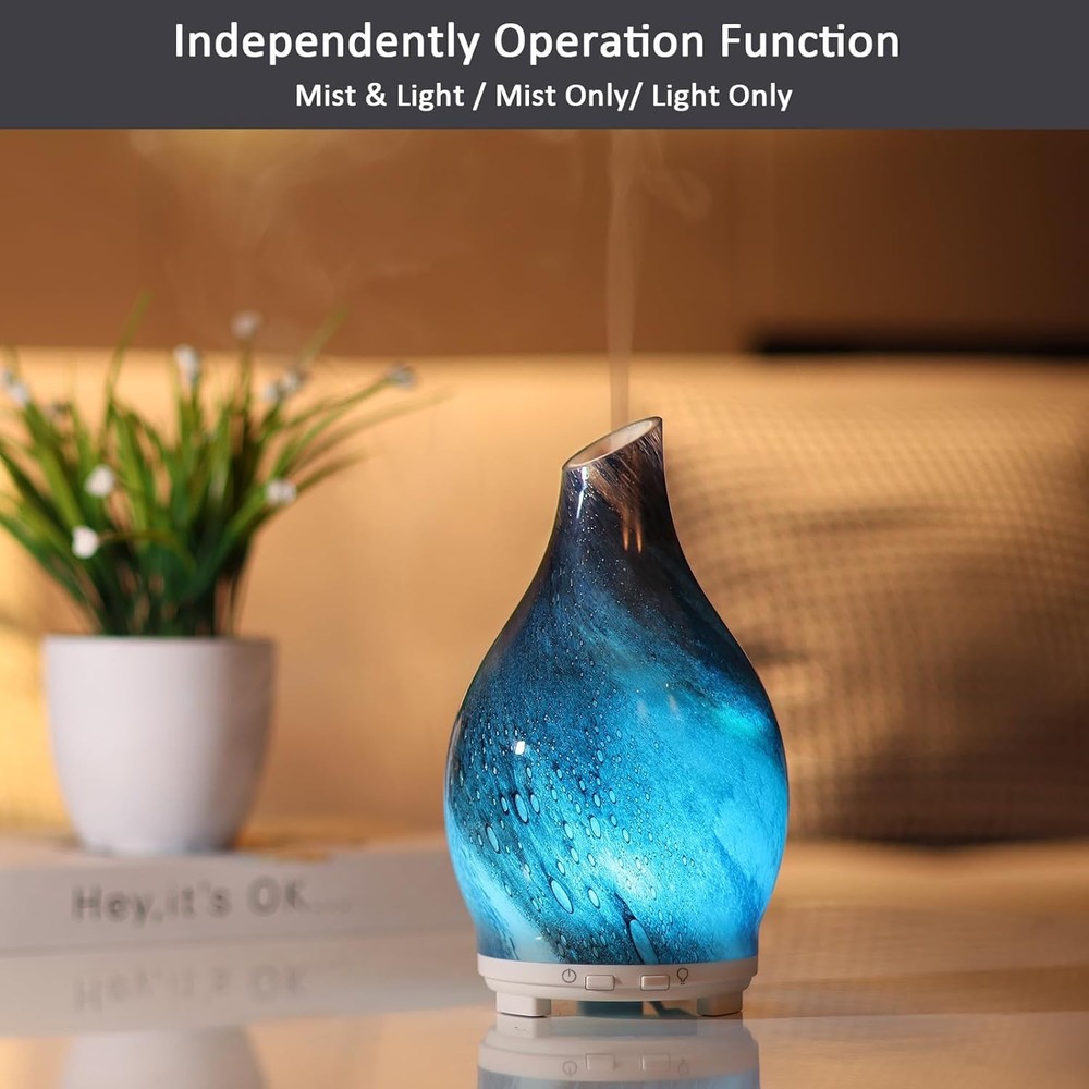 Essential Oil Diffuser 120ML Glass Ultrasonic Aromatherapy Starry Sky