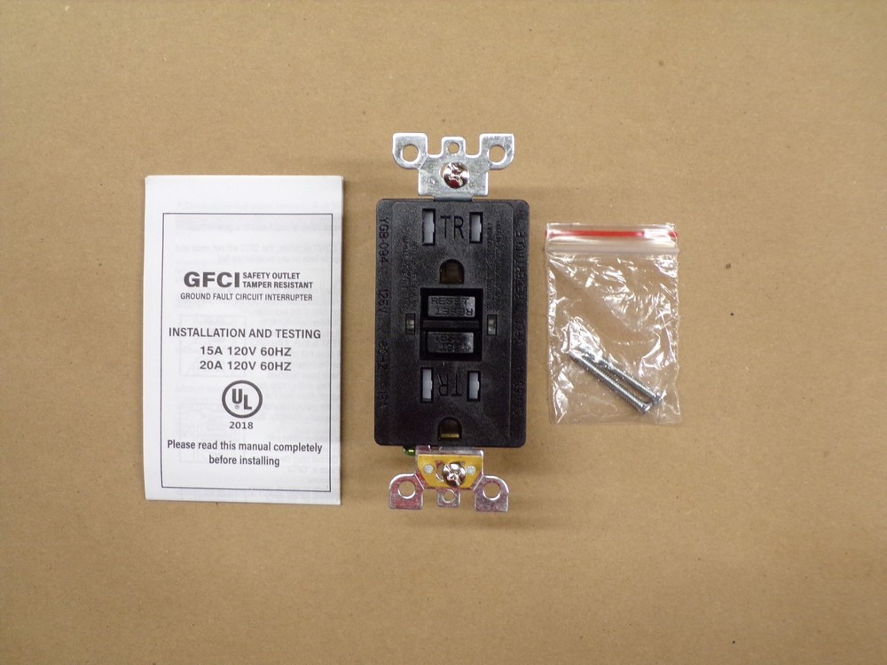 Buster+Punch Black Duplex GFCI Outlet Module