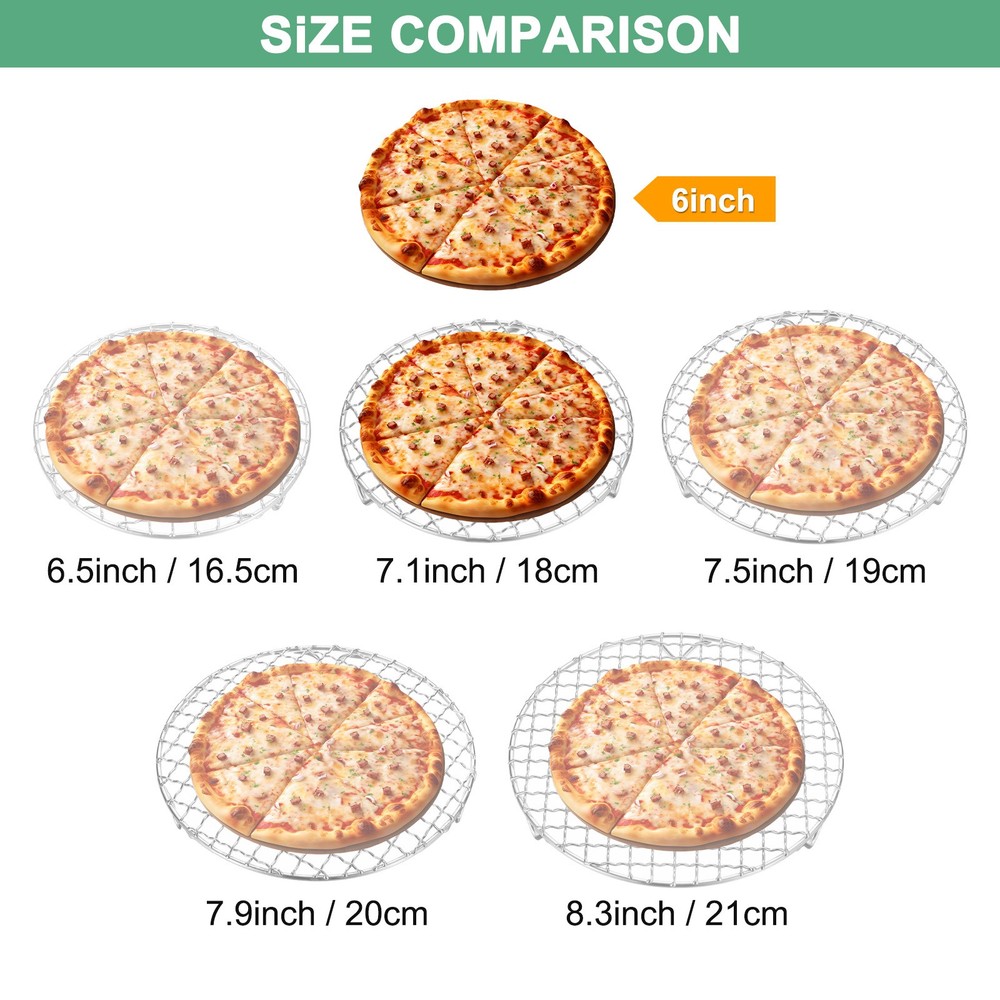 Cooling Rack, 7.1" Round Baking Rack with 20mm Legs [Silver]