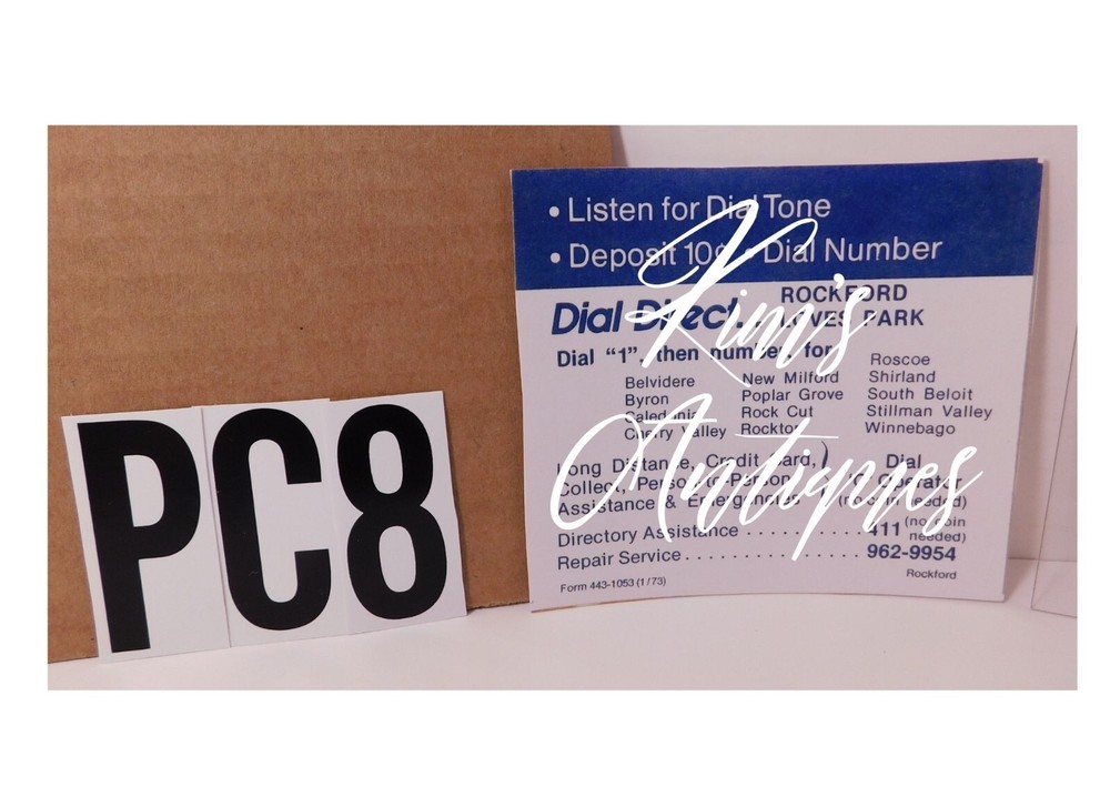 2 New Info. Card Inserts & 2 Clear Plastic Windows for W/E 3 Slot Payphone PC8