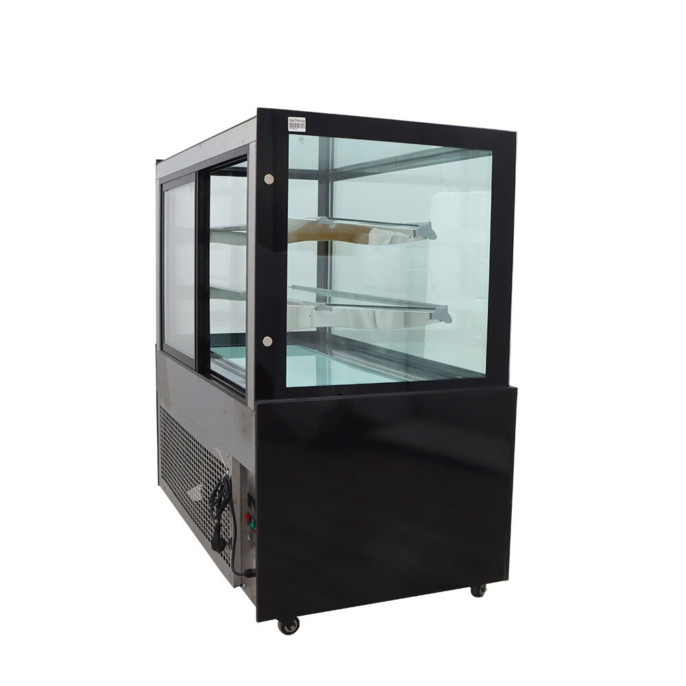 Right Angle Refrigerated Display Case Floor Type Bakery Showcase Adjust Rack220V