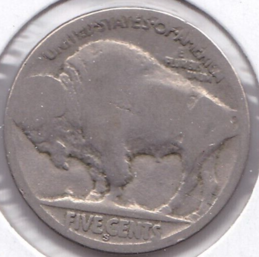 1918-S Buffalo Nickel Acid Dated L3