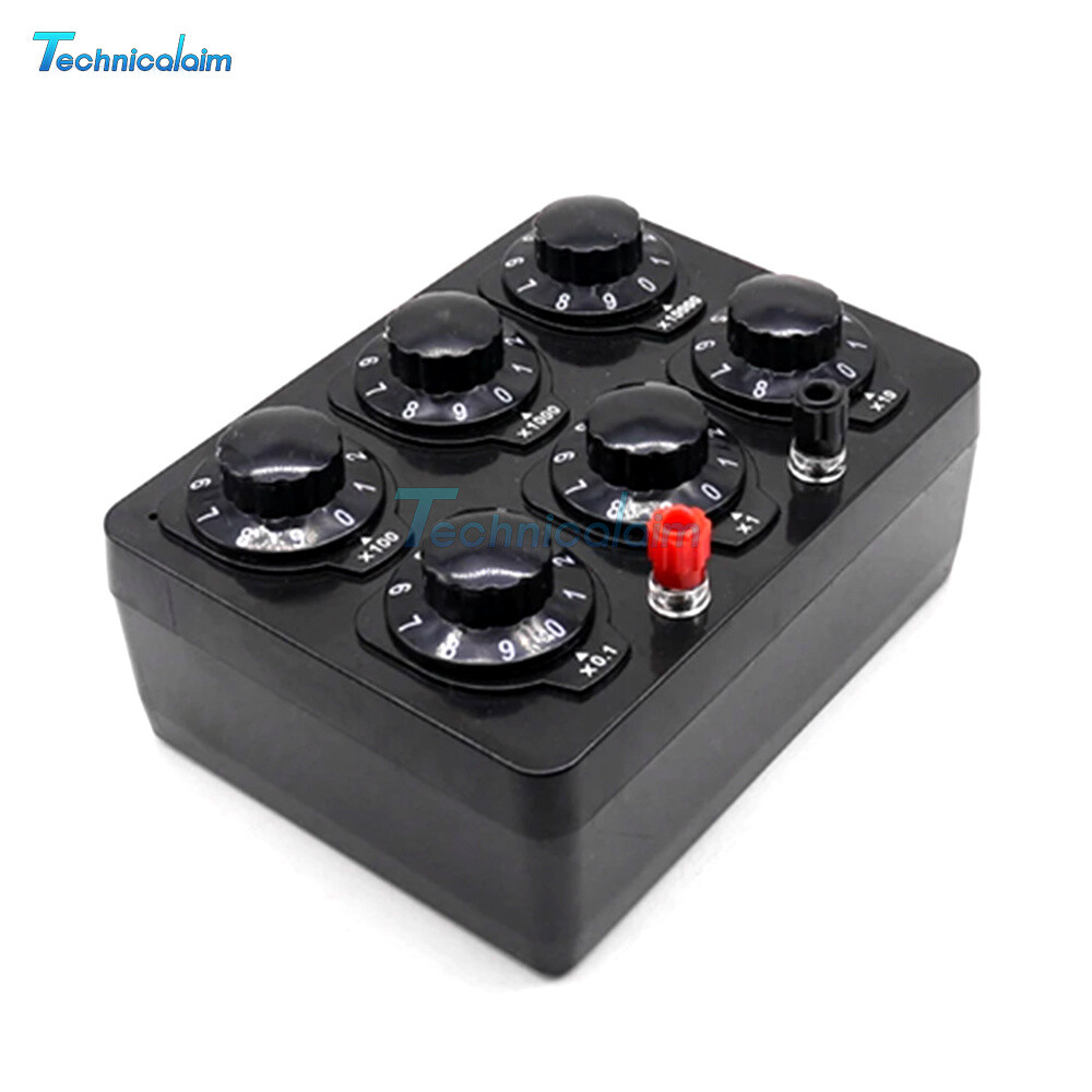 0-99999Ohm 0.5W 6knobs Simple Resistance Box Resistor Electrical teaching-