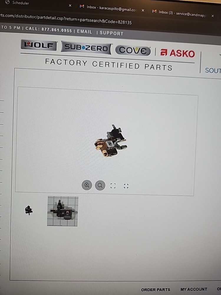 828135 Wolf Burner Valve