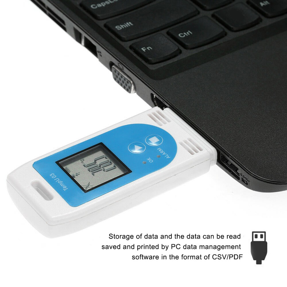 Portable LCD USB Temperature & Humidity Data Logger PDF GSP Datalogger Recorder