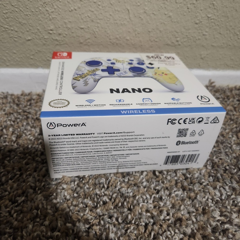 POWER A NANO ENHANCED WIRELESS Switch Controller (POKEMON PIKACHU) Brand New