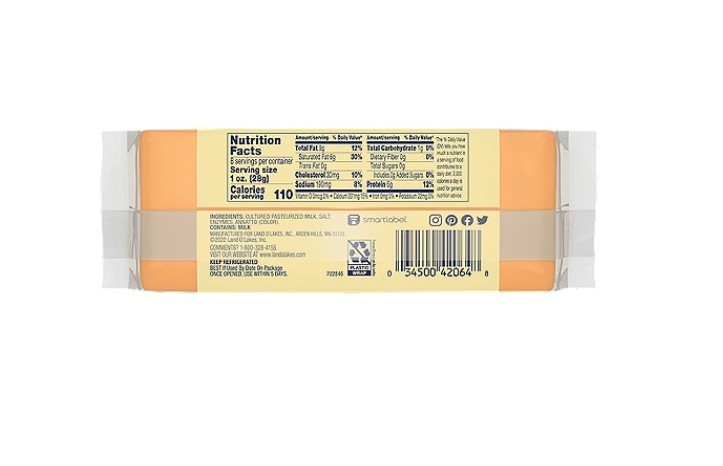 Land O Lakes Sharp Cheddar Cheese, 8 oz (3 Pack)