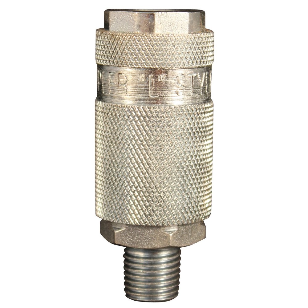 Milton S-794 1/4" MNPT L Style Coupler Single, Silver