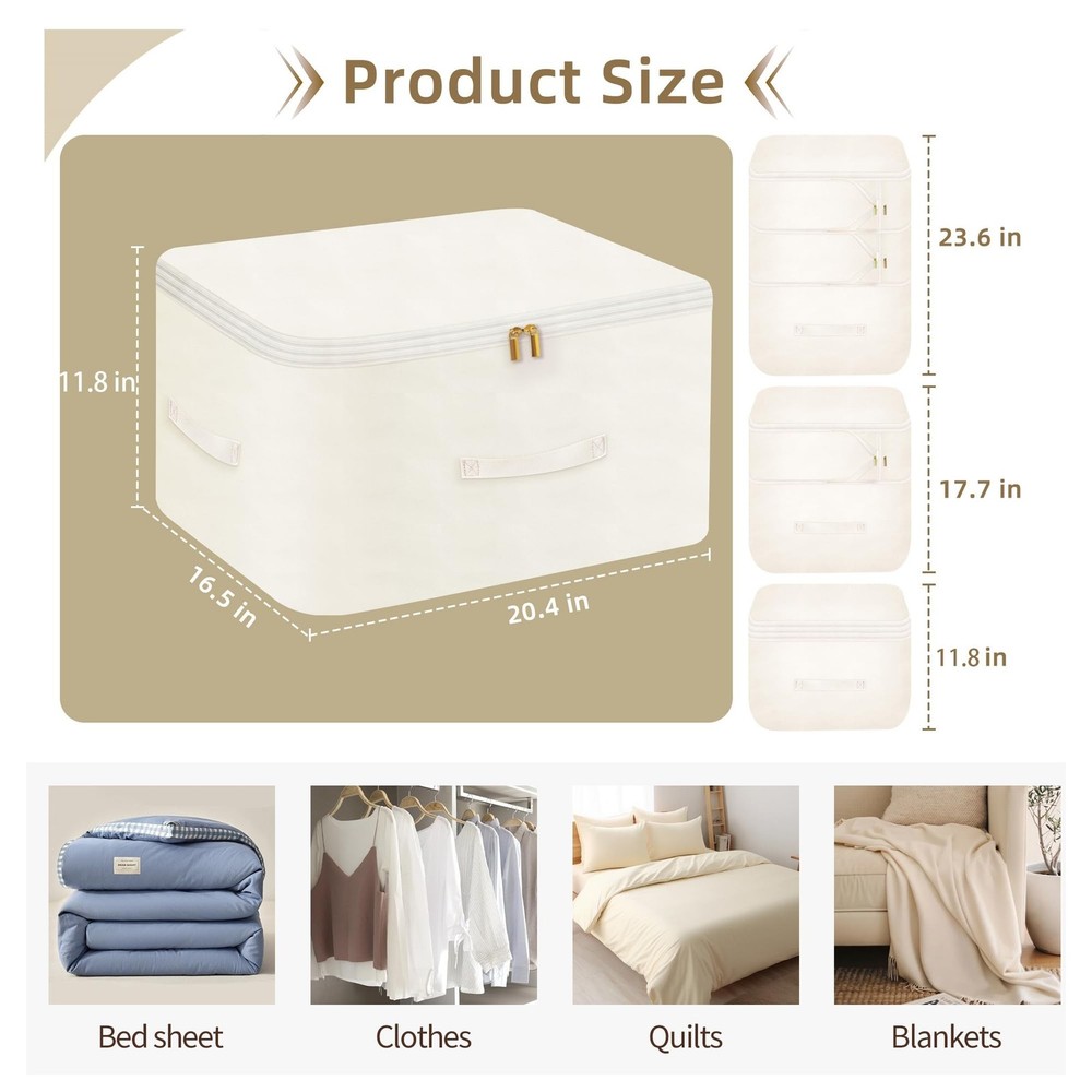 Ultra Space Saving Self Compression Organizer, Comforter Storage Bag for Clot...