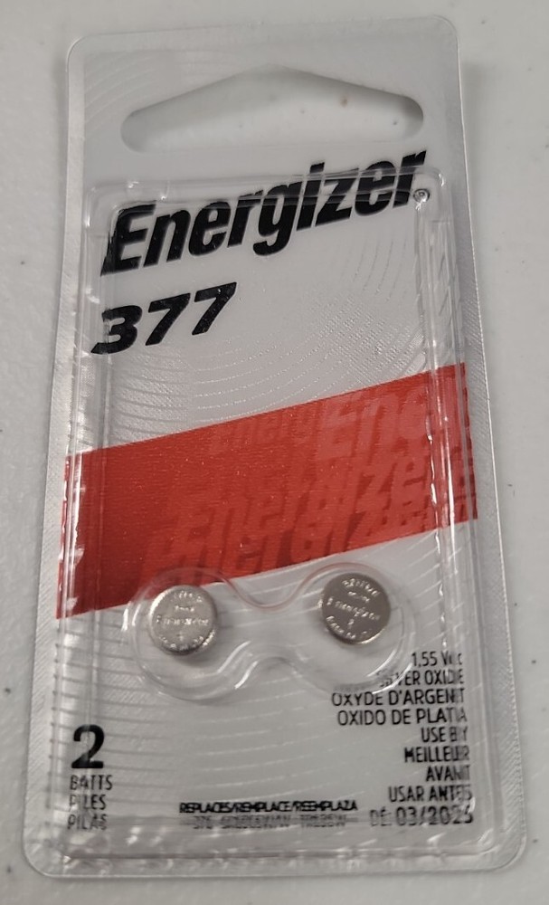Energizer 377 Watch/Electronic Battery 2 Ct Each