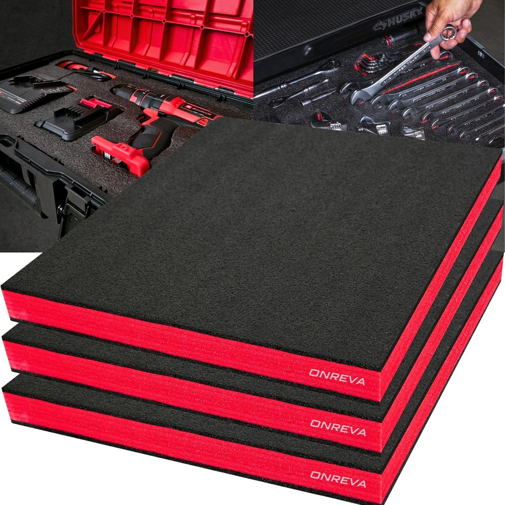 Tool Box Foam, 3Pack 16x12x2 inch, Foam Inserts for Cases, Polyethy... Fast Ship