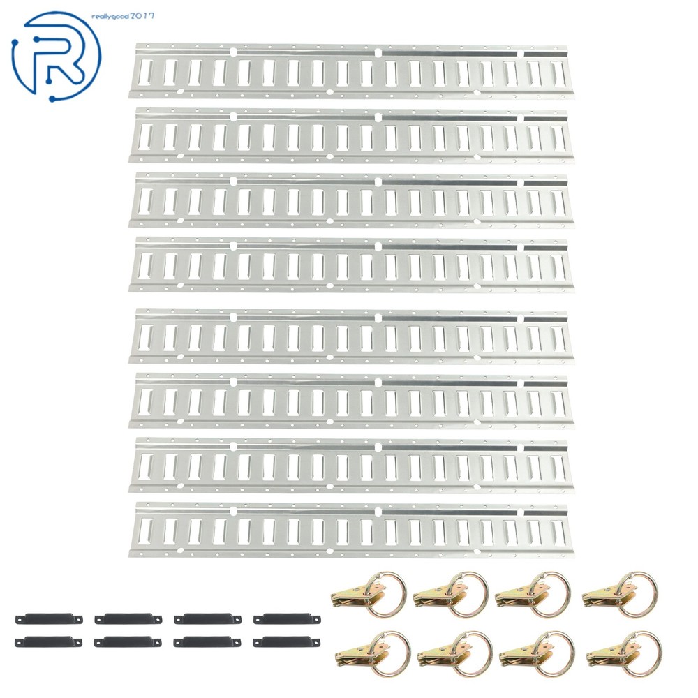 New Steel E Track Tie Down Rail Kit Silver Galvanized 24 Pack 3' Secure Cargo