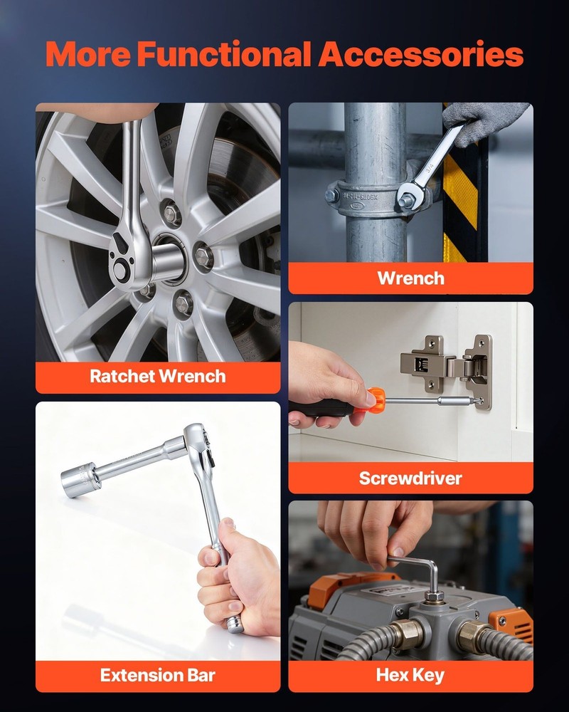 159-Pc Auto Tool Kit: 6-Point Sockets, Wrenches, Screwdriver Bits & Storage Case