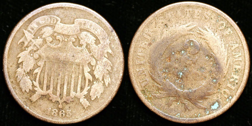 1865  Two Cent Piece