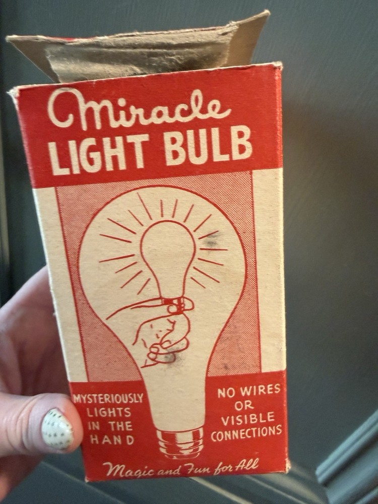 Pair Of Vintage Rare Miracle LightBulb Magic Tricks Work Boxes Tested Work !!