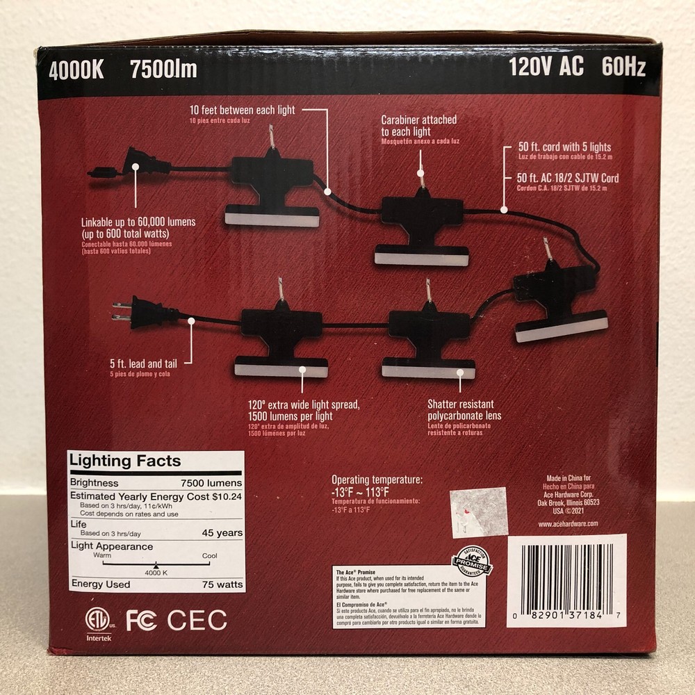 Corded String/Linkable Utility Light