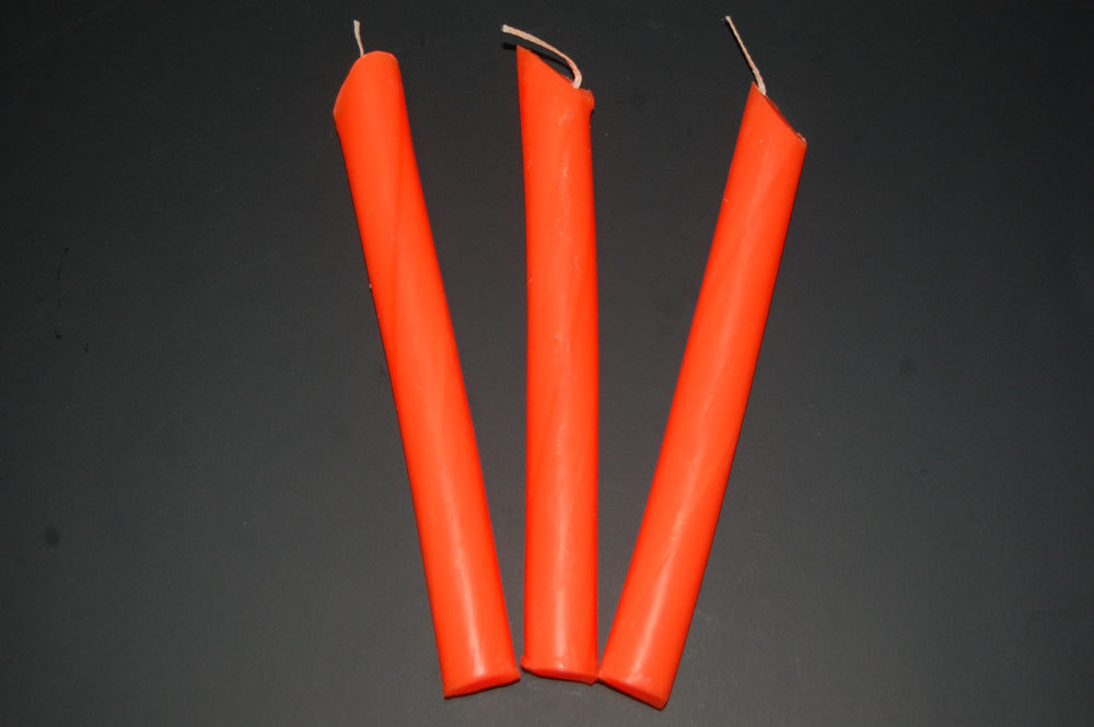 3 Pack ORANGE Blacklight Reactive Drip Candles