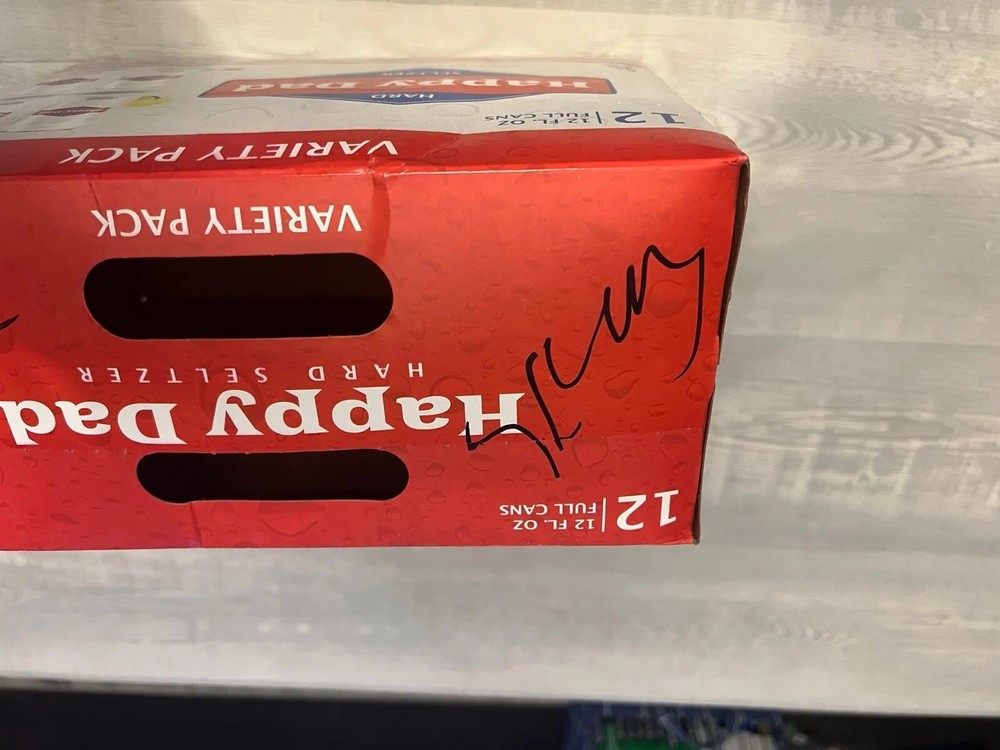 Kyle Forgeard & Aaron Steinberg Happy Dad Autographed Signed 12 Pack Empty Case