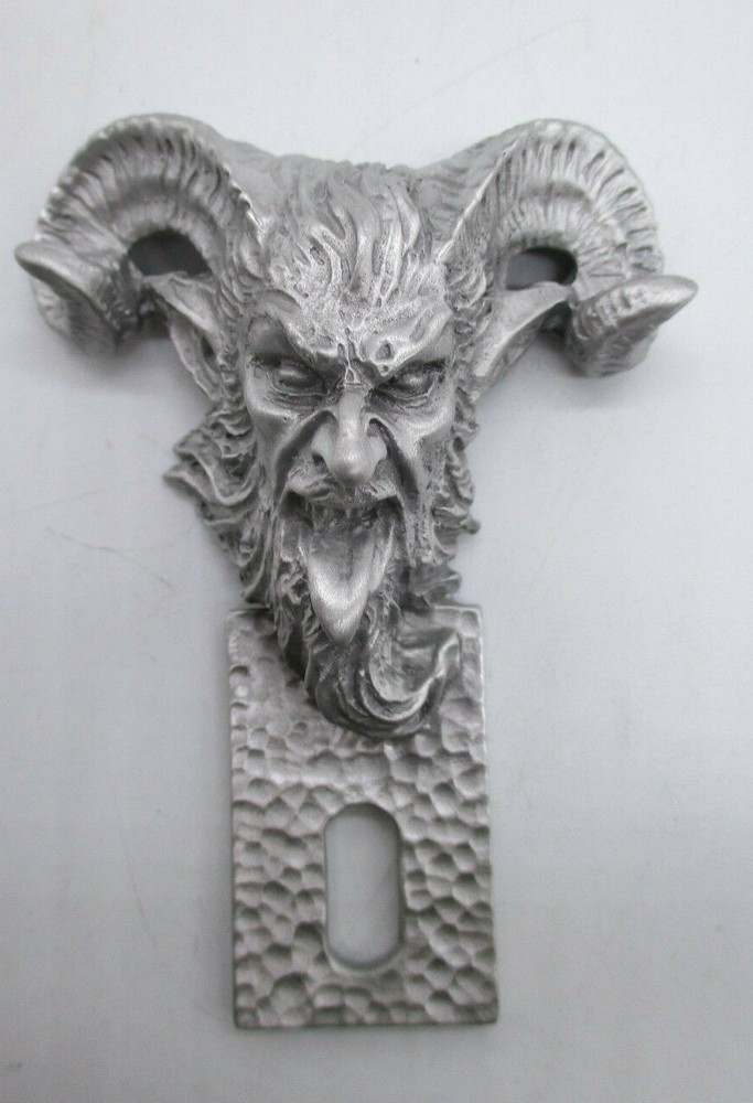 baphomet  satan devil motorcycle car license plate topper
