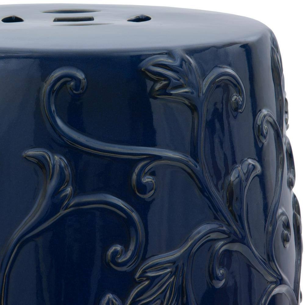 Dark Blue Porcelain Ottoman