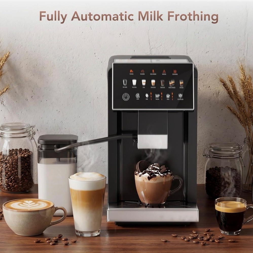 20 Bar Super Automatic Espresso Mac. Fully Automatic Coffee Machine with Grinder