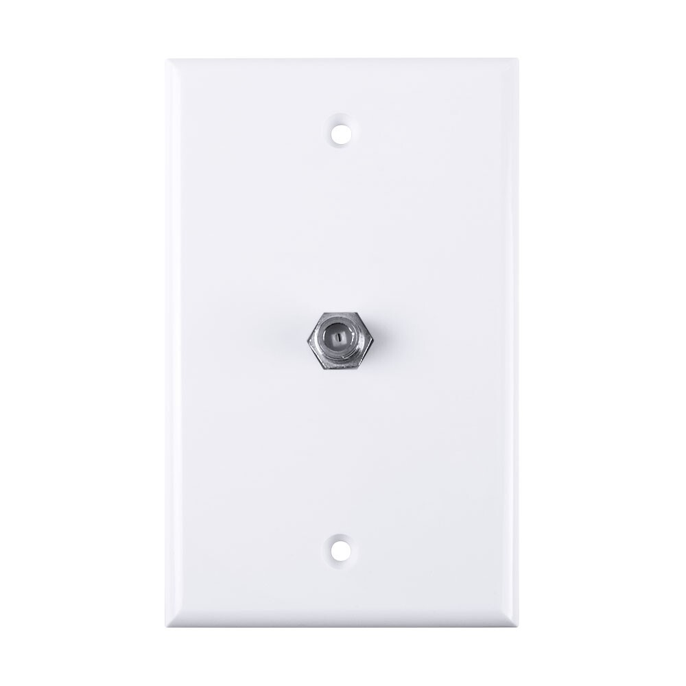 Construct Pro Wall Plate with Single F-81 Connector (White)