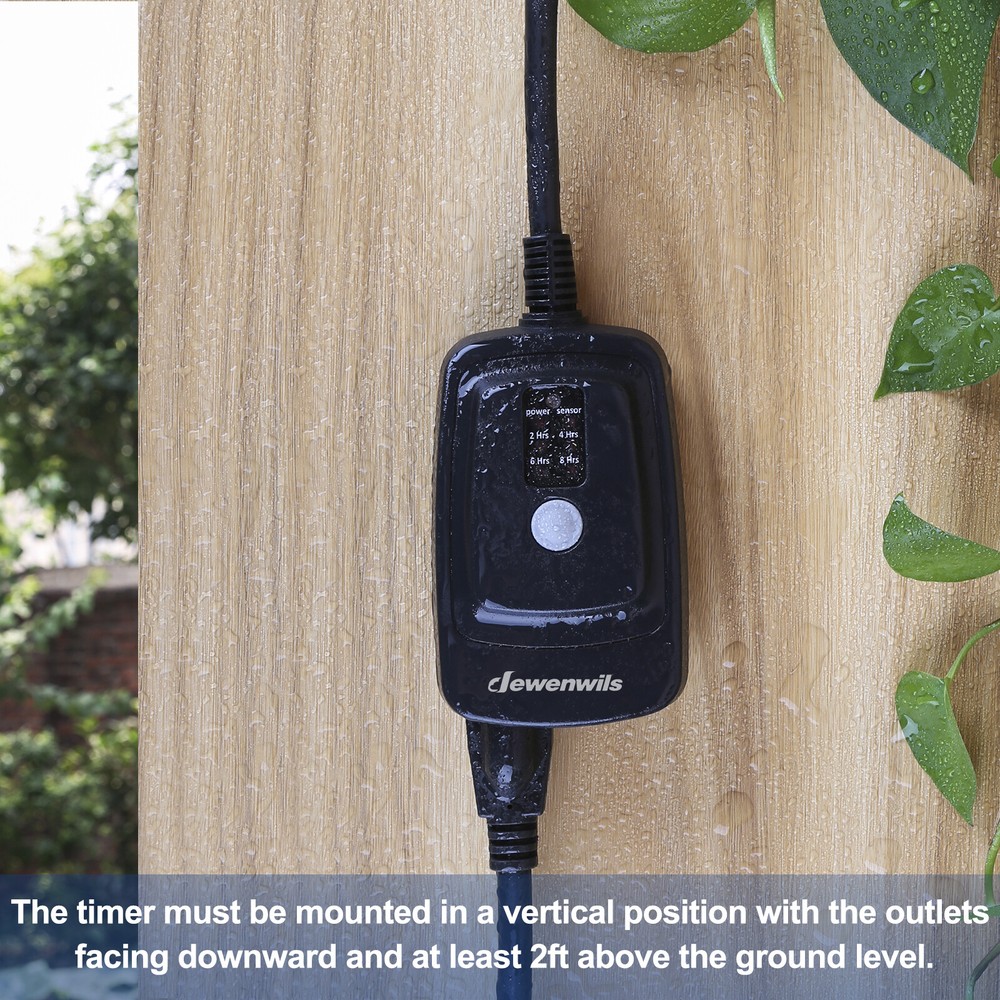 DEWENWILS Remote Control Outlet Timer Outdoor Waterproof Light Sensor Timer