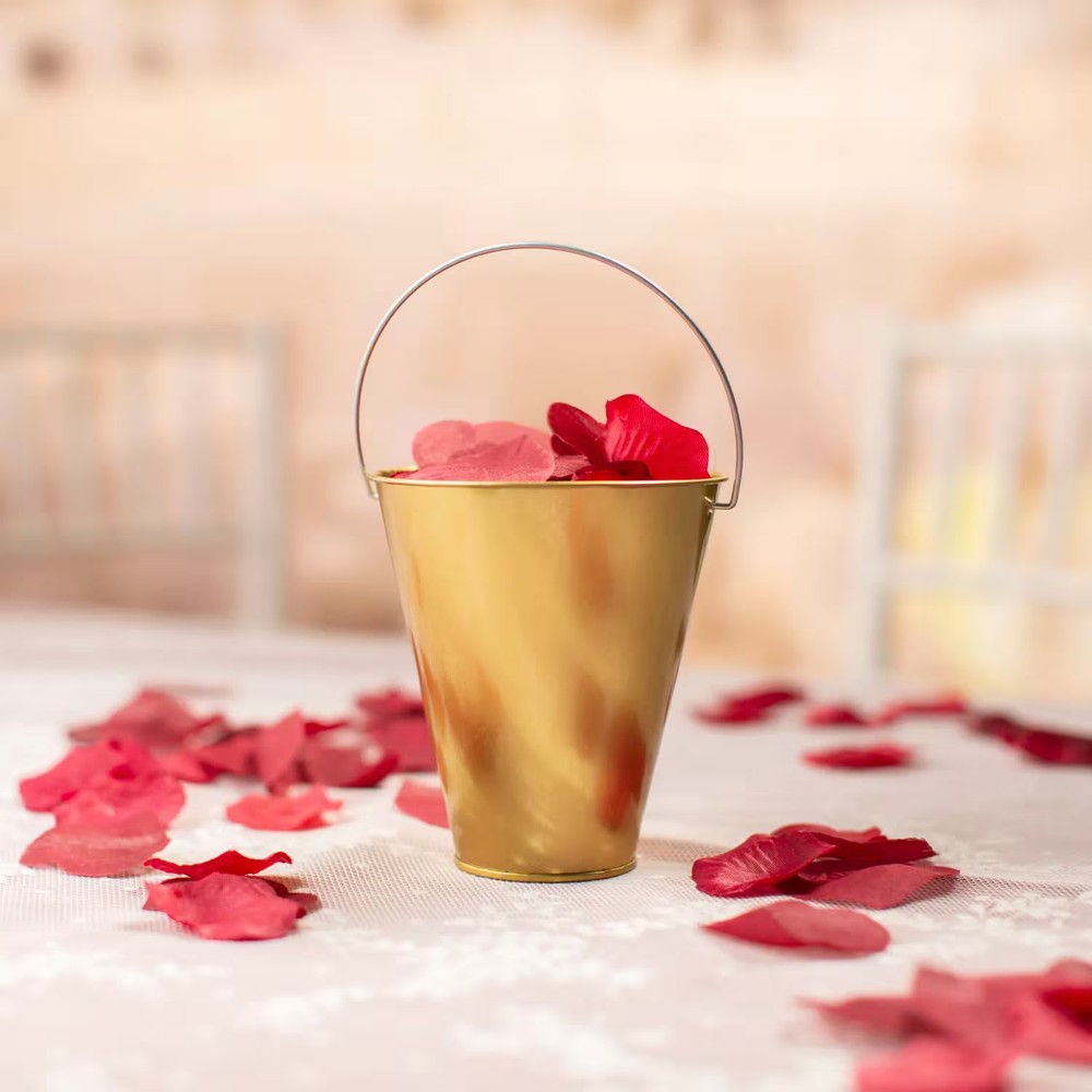 Medium Gold Metal Pails - 12 Pc.