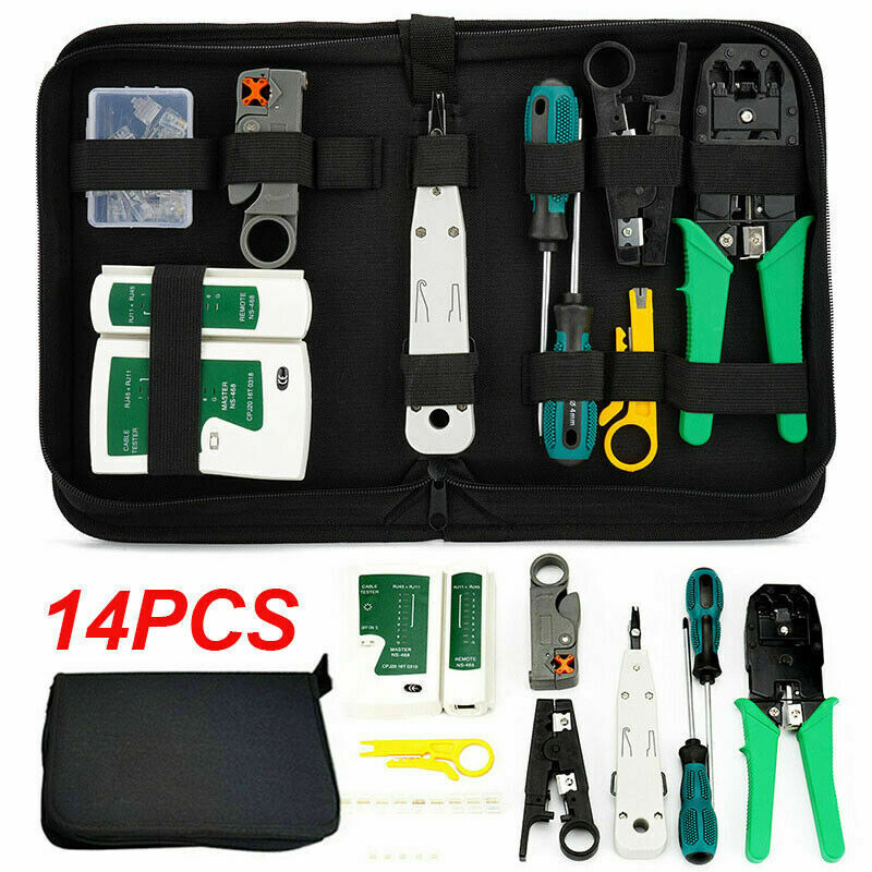 14Pcs network Ethernet tool crimping crimper for cable tester