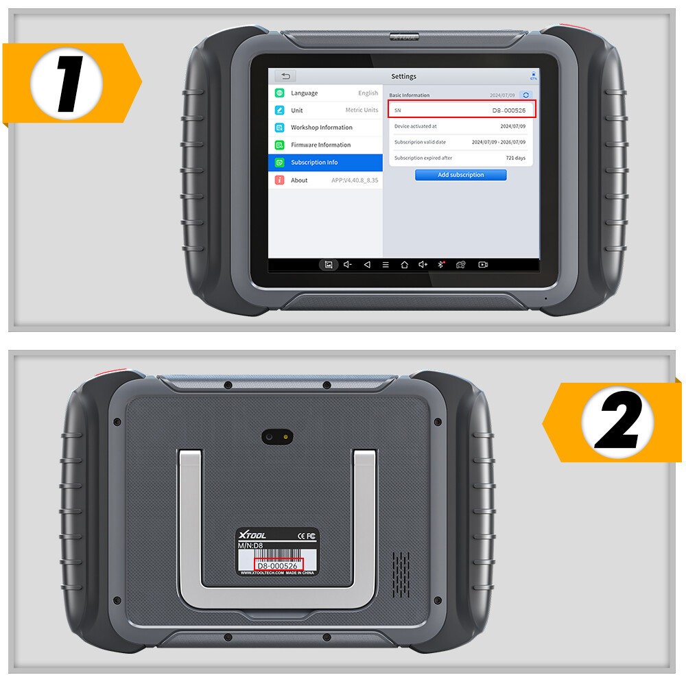 XTOOL Software Upgrade Subscription Annual Card For D7/D8/D9 X100MAX/PAD ,etc