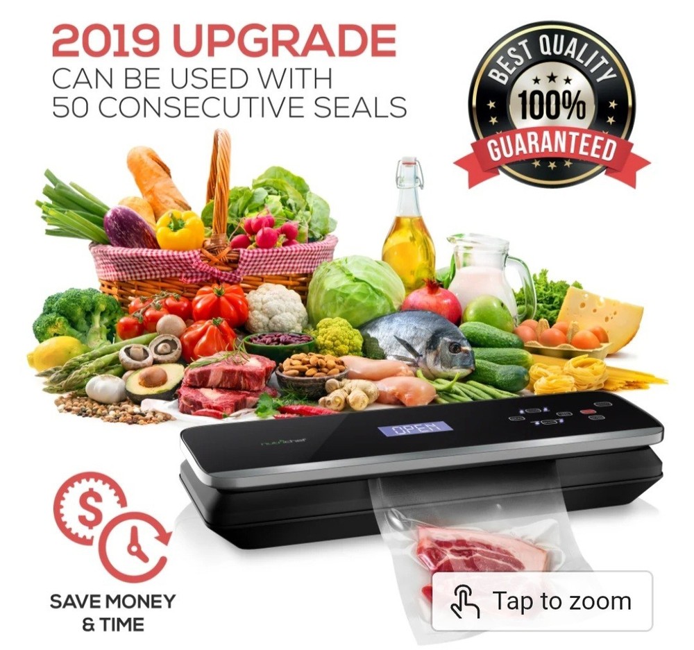 NutriChef PKVS40BK Automatic Vacuum Sealer w/Digital Button Controls New