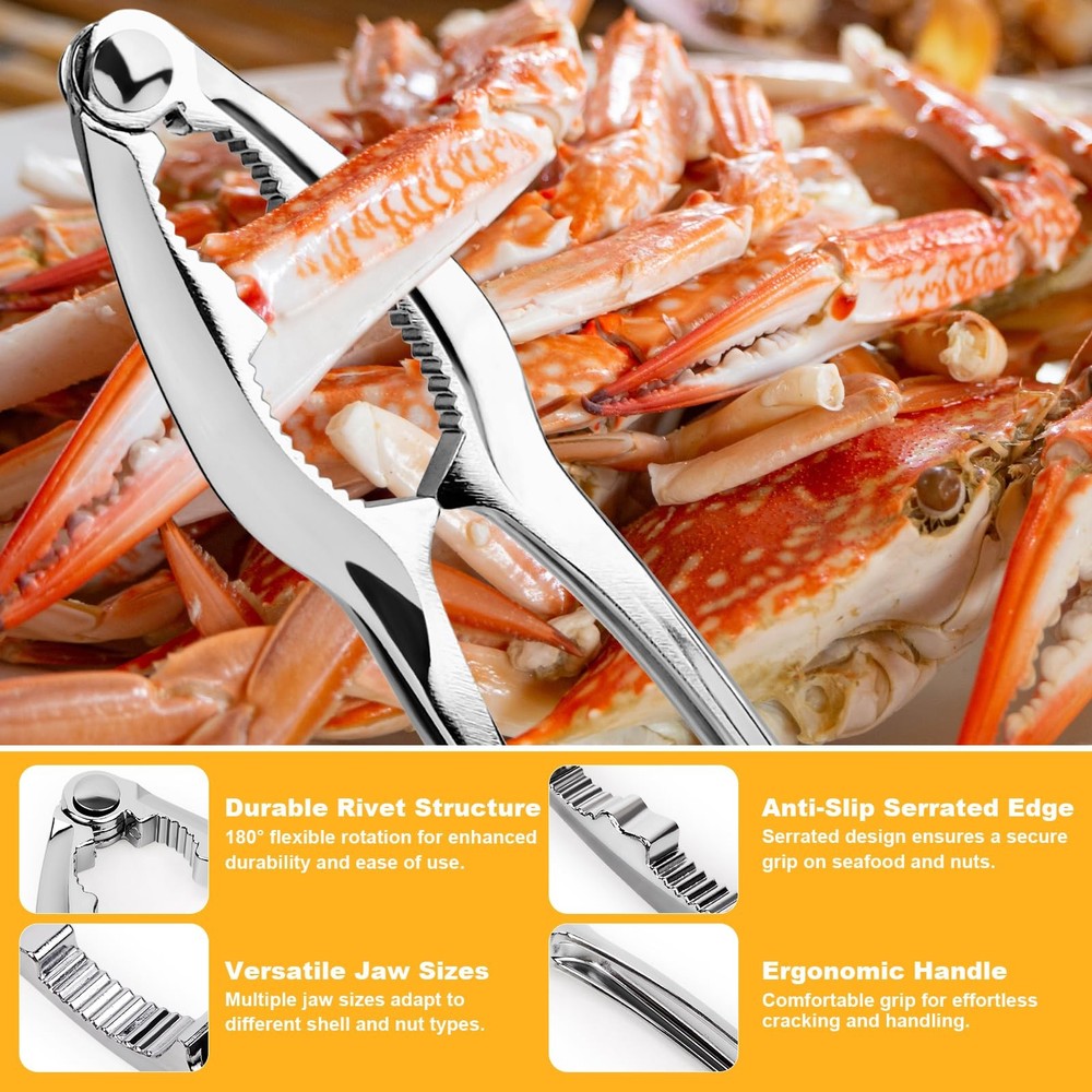 12Pack Crab Crackers and Tools Crab Legs Cracker Tool Set, Lobster Crackers, ...