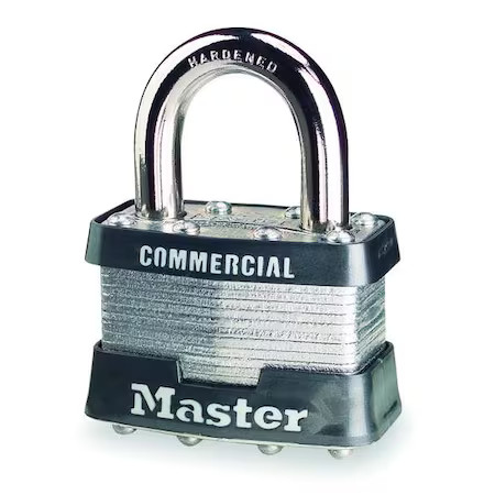 Master Lock 1Ka Padlock, Keyed Alike, Standard Shackle, Rectangular Steel Body,