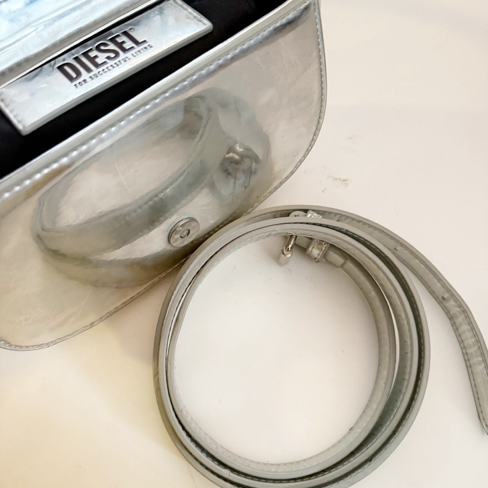 Diesel 1DR Silver Shoulder Bag
