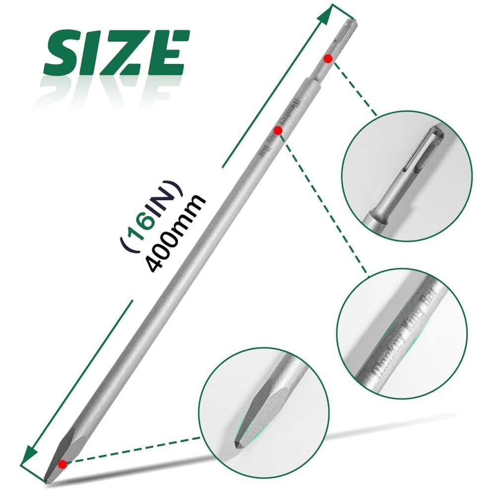 Monkey King BarSDS PLUS Chisel 16" Point Chisel Sds Plus Shank Ideal for Conc...