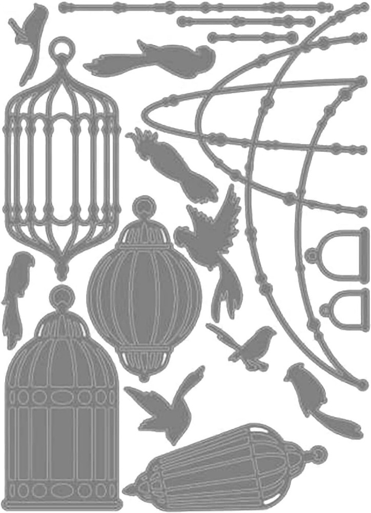 Sizzix Thinlits Bird Cages Metal Cutting Dies by Pete Hughes 665036 NEW