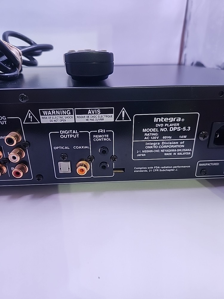 Integra DPS-5.3 DVD Single-Disc Player Progressive Scan w/ Remote Tested Working