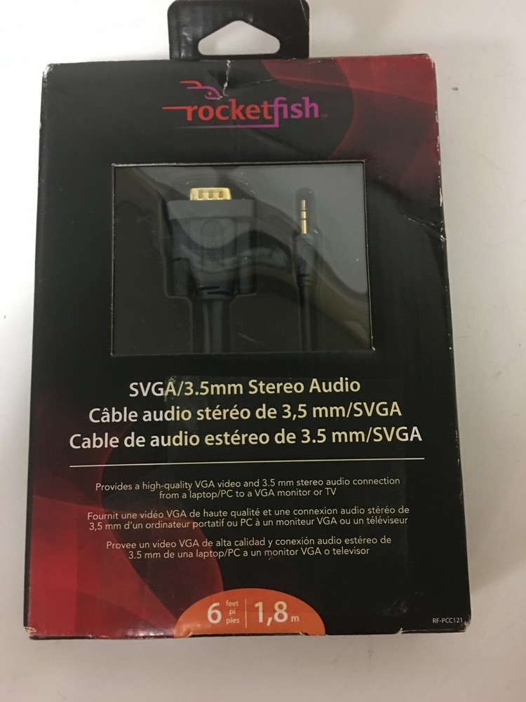 Rocketfish RF-PCC121 SVGA / 3.5mm Stereo Audio 6ft Cable