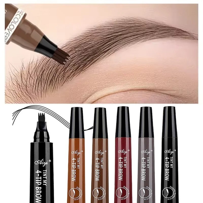 5PCS Microblading Brow Pen 3D Fork Tip Waterproof Eyebrow Tattoo Set