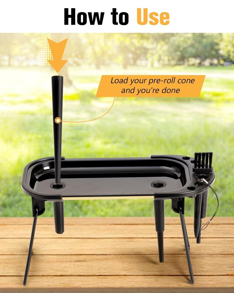 Metal Rolling Tray with Cone Loader, Cone Filler Roller, Rolling Machine & Tray
