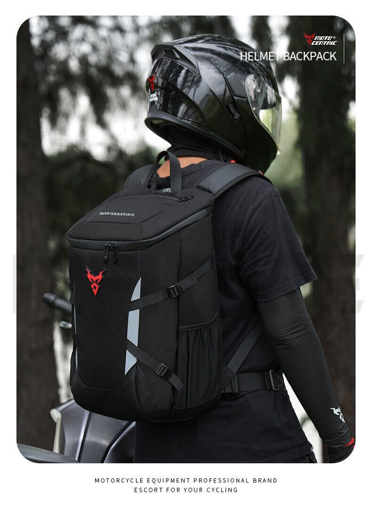 28L Red Motorcycle Backpack Waterproof Helmet Luggage Backpack Bag Accessories