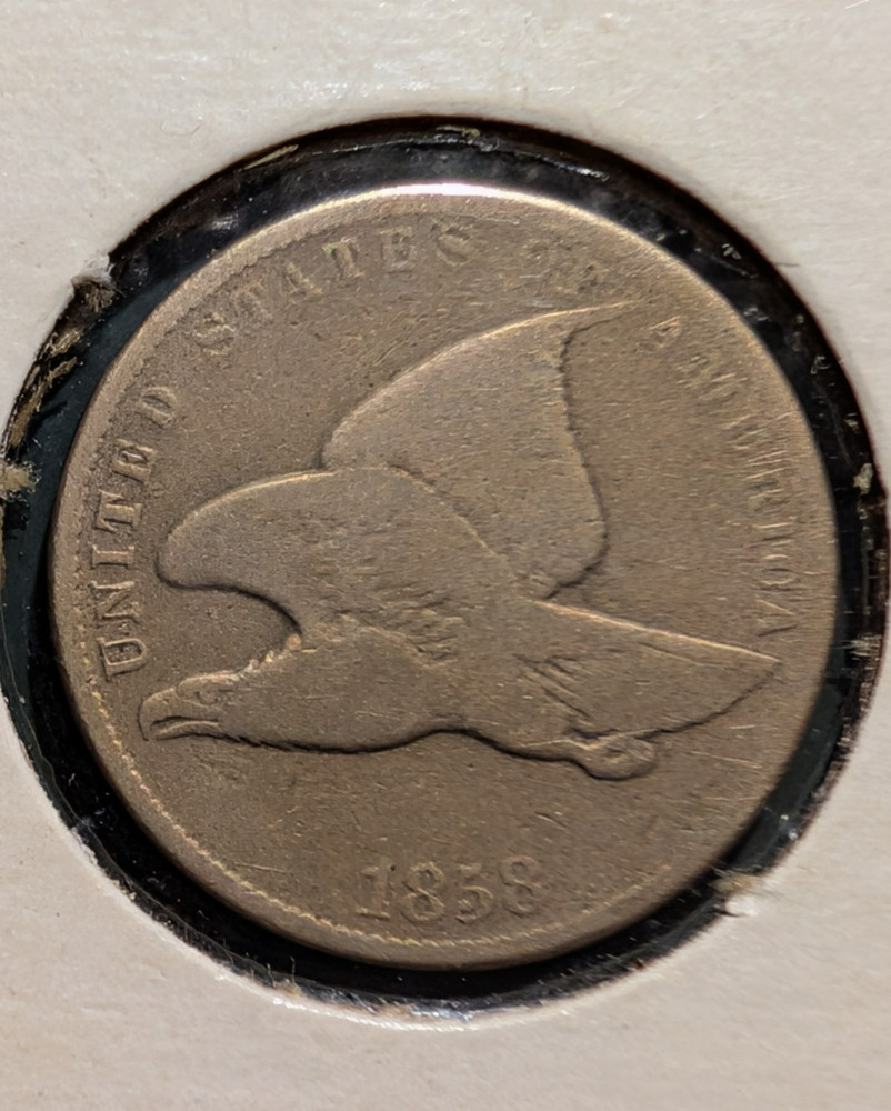 1858 Flying Eagle Cent - Small Letters Variety - Better Date - Circulated